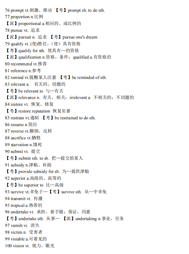 核心词汇掌握